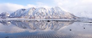 Превью обои горы, снег, лед, вода, пейзаж