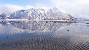 Превью обои горы, снег, лед, вода, пейзаж