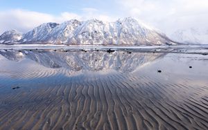 Превью обои горы, снег, лед, вода, пейзаж