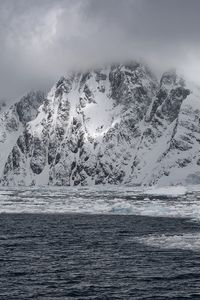 Превью обои горы, снег, море, лед, природа
