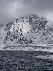 Превью обои горы, снег, море, лед, природа