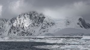 Превью обои горы, снег, море, лед, природа