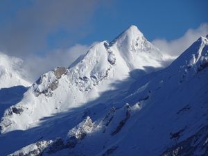 Превью обои горы, снег, склоны, зима