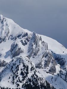 Превью обои горы, снег, склоны, пейзаж