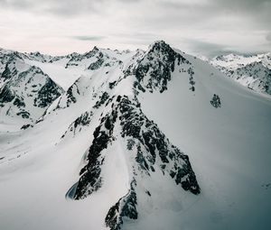 Превью обои горы, снег, снежный, вершины, скалы