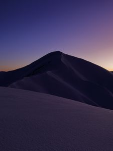 Превью обои горы, снег, сумерки, пейзаж