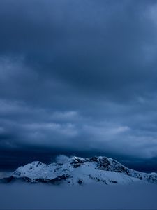 Превью обои горы, снег, туман
