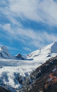 Превью обои горы, снег, вершины, пейзаж
