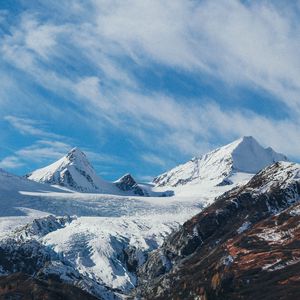 Превью обои горы, снег, вершины, пейзаж