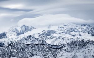 Превью обои горы, снег, зима, вершины