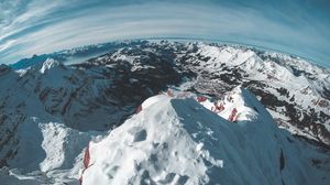 Превью обои горы, снег, зима, вершина, заснеженный
