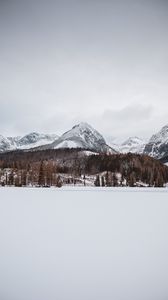 Превью обои горы, снег, зима, пейзаж