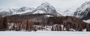 Превью обои горы, снег, зима, пейзаж