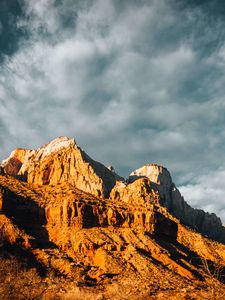 Превью обои горы, солнце, облака, природа