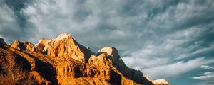 Превью обои горы, солнце, облака, природа