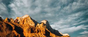 Превью обои горы, солнце, облака, природа