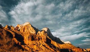 Превью обои горы, солнце, облака, природа