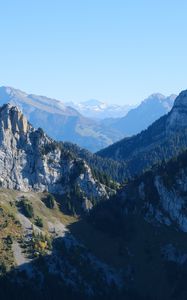 Превью обои горы, тень, вид, природа, пейзаж