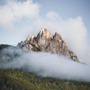 Превью обои горы, туман, облака, природа