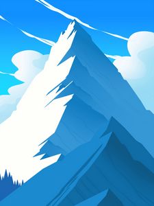 Превью обои горы, вершина, арт, вектор, пейзаж
