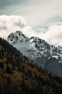 Превью обои горы, вершина, небо, снег