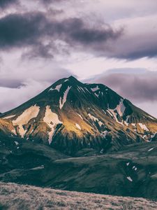 Превью обои горы, вершина, облака
