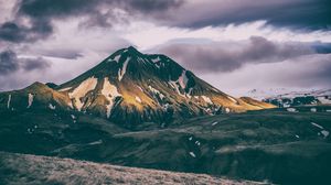 Превью обои горы, вершина, облака