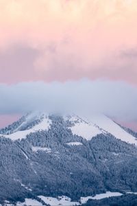 Превью обои горы, вершины, облака