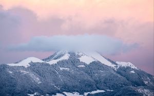 Превью обои горы, вершины, облака