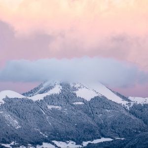 Превью обои горы, вершины, облака