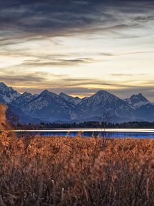 Превью обои горы, вершины, пейзаж, осень