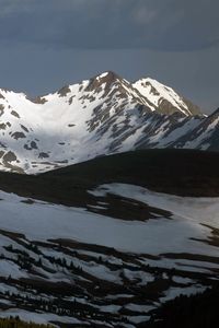 Превью обои горы, вершины, снег, зима, пейзаж, природа