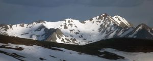 Превью обои горы, вершины, снег, зима, пейзаж, природа