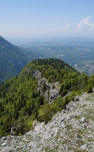 Превью обои горы, вид, пейзаж, деревья