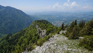 Превью обои горы, вид, пейзаж, деревья