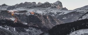 Превью обои горы, вид сверху, заснеженный, небо, пейзаж, италия