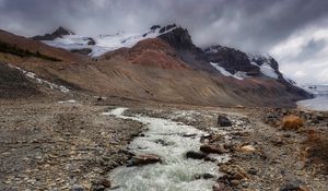 Превью обои горы, вода, ручей, пейзаж