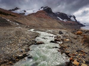 Превью обои горы, вода, ручей, пейзаж