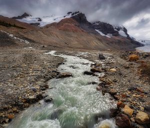 Превью обои горы, вода, ручей, пейзаж