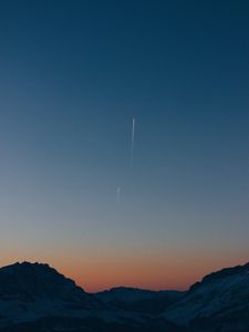 Превью обои горы, закат, небо, вершины