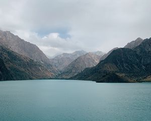 Превью обои горы, залив, вода, пейзаж, природа