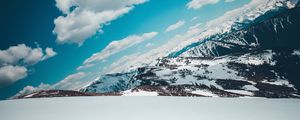 Превью обои горы, заснеженный, небо, снег
