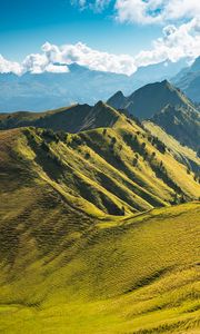 Превью обои горы, зелень, природа, пейзаж