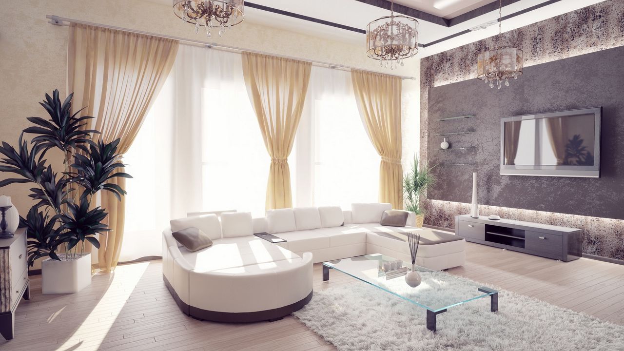 Обои гостиная, диван, мебель, интерьер, стиль, дизайн