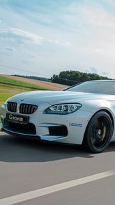 Превью обои g-power, bmw, m6, скорость, движение, вид сбоку