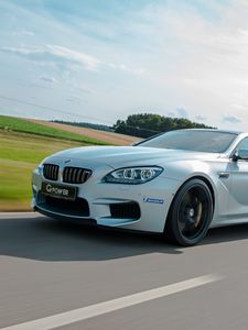 Превью обои g-power, bmw, m6, скорость, движение, вид сбоку