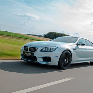 Превью обои g-power, bmw, m6, скорость, движение, вид сбоку