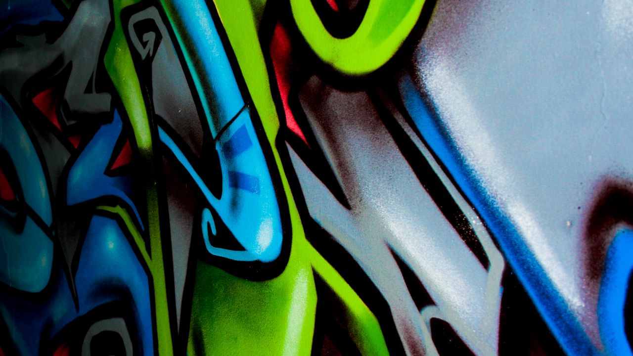 Обои граффити, краска, стена