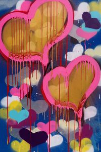 Превью обои граффити, сердечки, любовь, краска