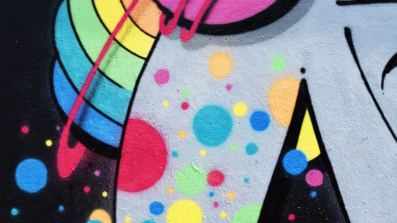 Обои граффити, стена, краска, разноцветный